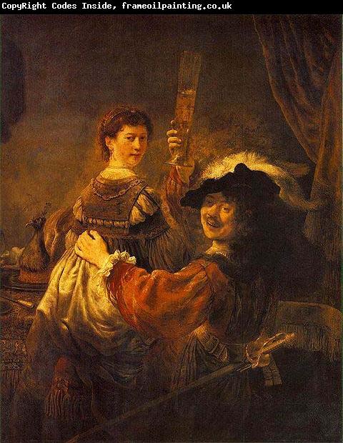 REMBRANDT Harmenszoon van Rijn Rembrandt and Saskia pose as The Prodigal Son in the Tavern